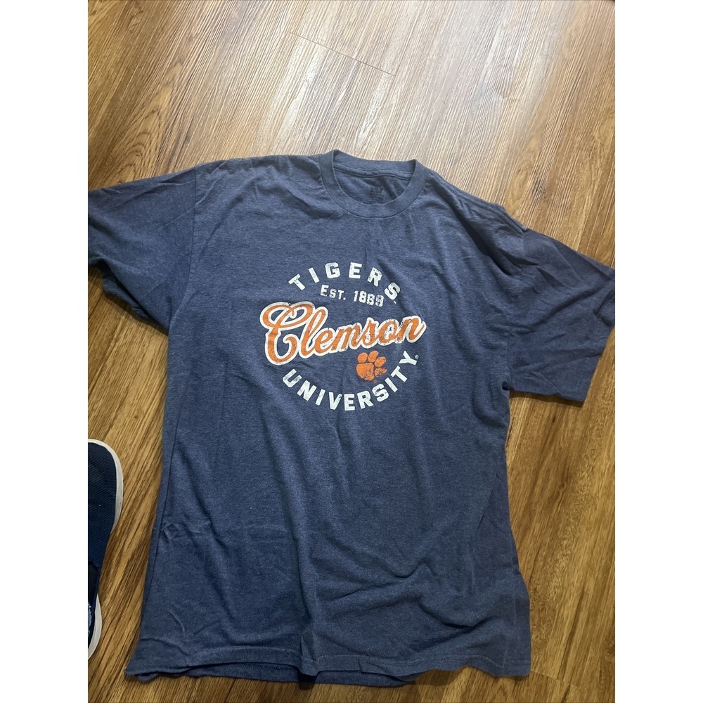 Clemson Tigers Football Logo Men's Gray Short Sleeve Tshirt -XL